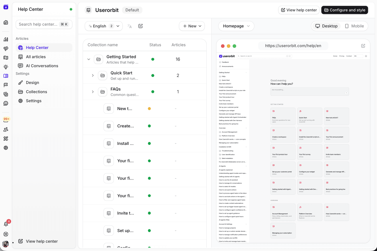 Help Center course preview
