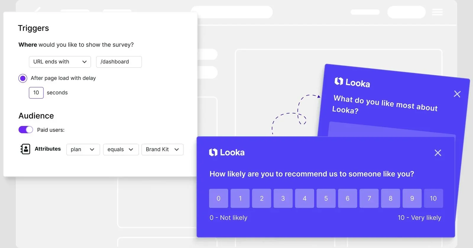 Survicate in-product survey targeting controls and NPS widgets