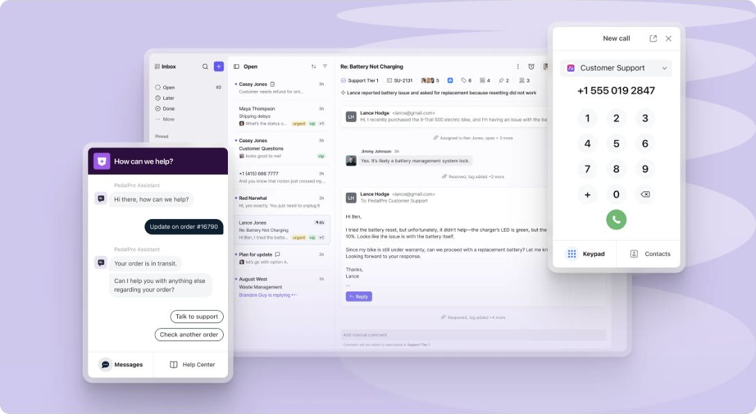 Front shared inbox and customer conversation workspace