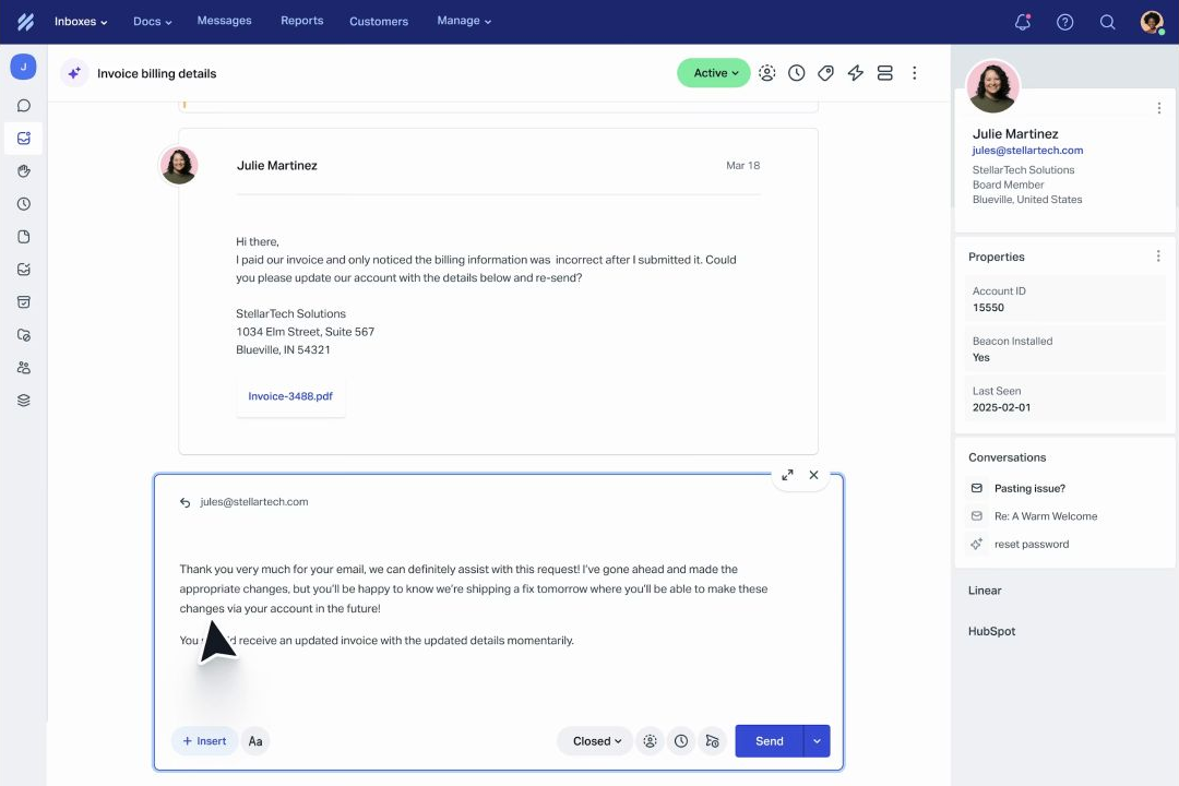 Help Scout shared inbox for customer support