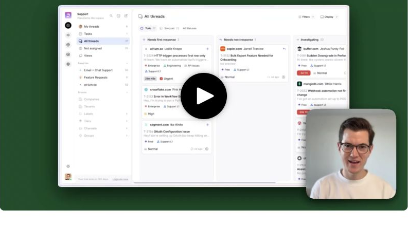 Plain customer support workspace