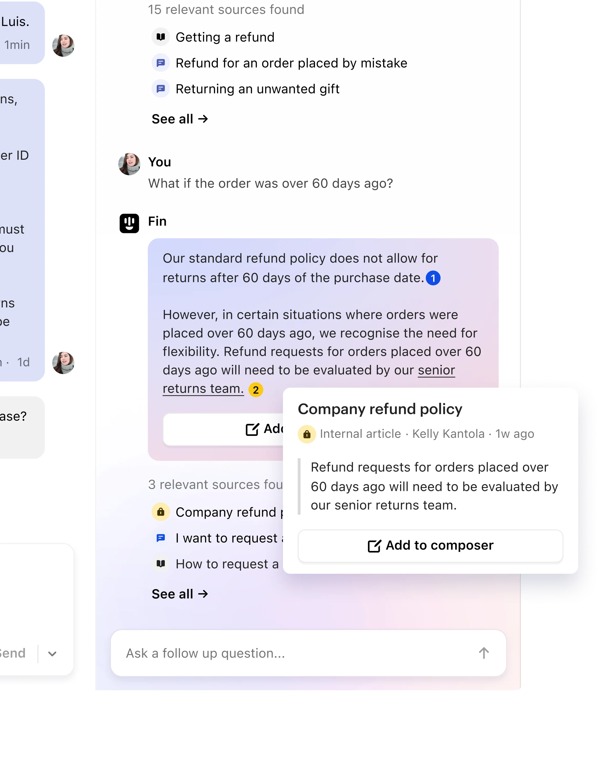 Official Intercom Copilot product image showing cited answers from support content
