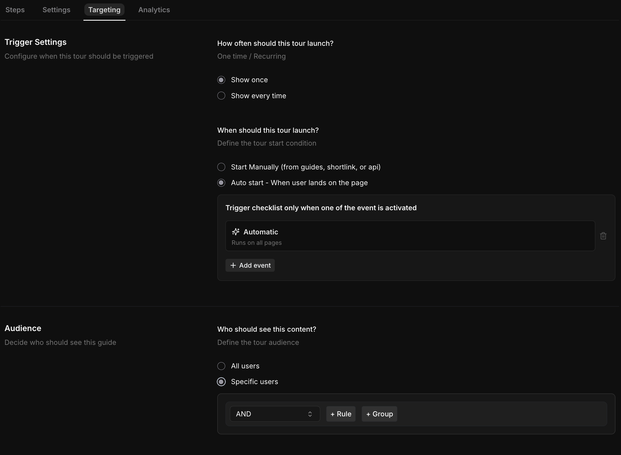 Survey Targeting Page