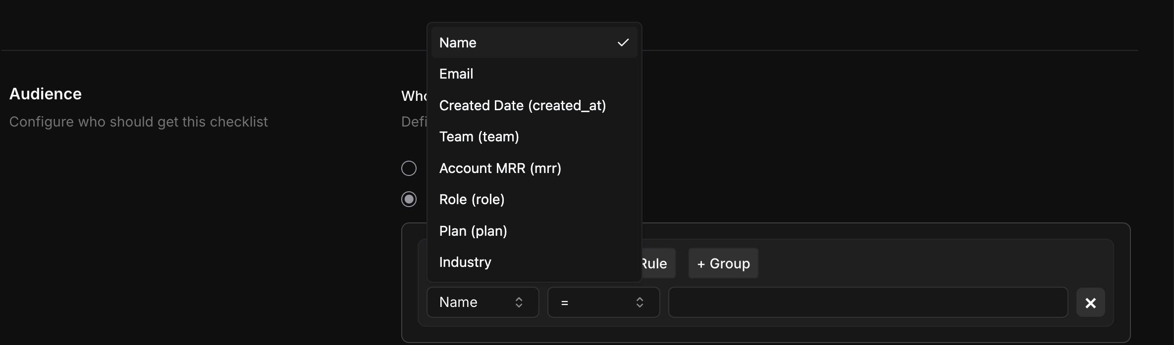 Contact Properties Selection